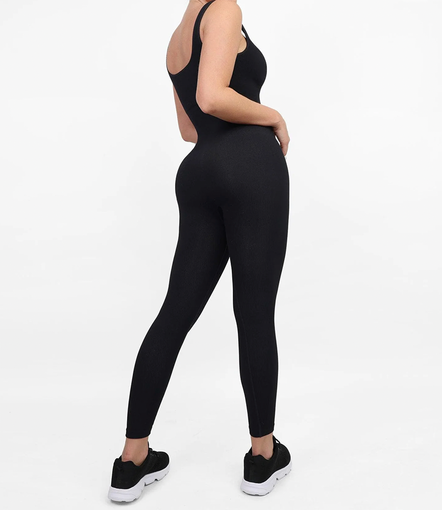 Seamless Square Neck One Piece Sport Jumpsuit