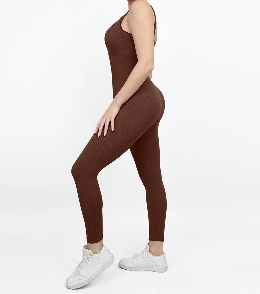 Seamless Square Neck One Piece Sport Jumpsuit