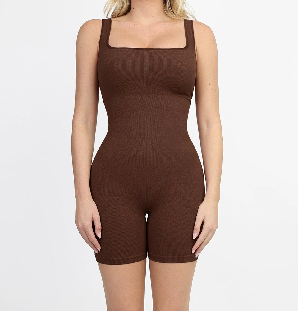 Seamless Square Neck One Piece Sport Romper